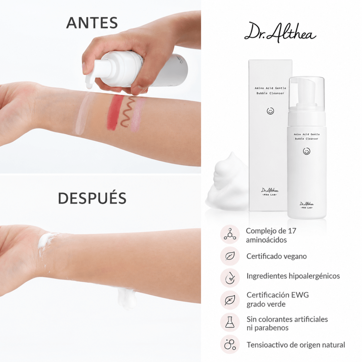 Dr Althea Amino Acid Gentle Bubble Cleanser 140ml5