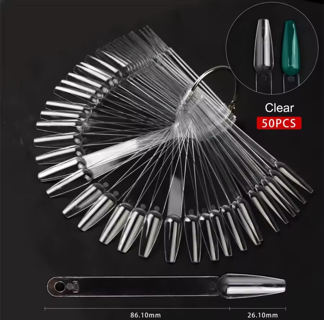 Mostrario Uñas Transparente 50u4