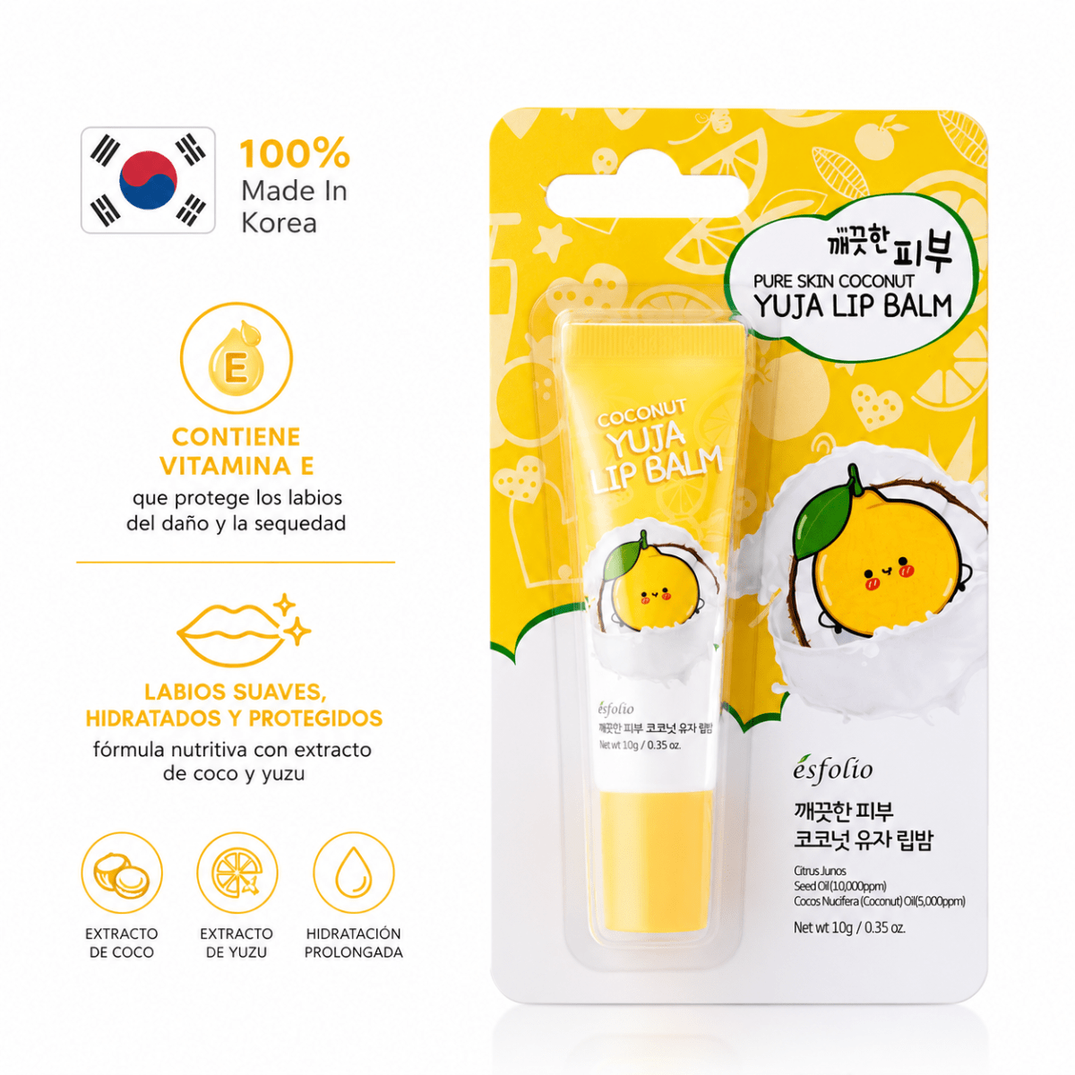 Esfolio Yuja Lip Balm - Balsamo Labial 10g2