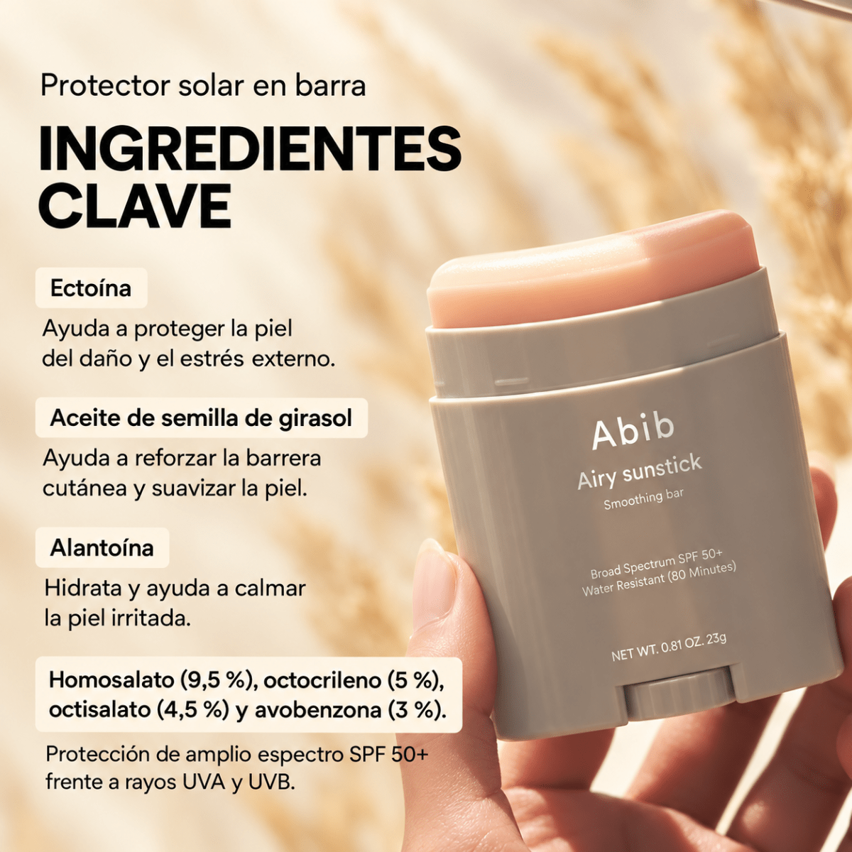 Abib Airy Sunstick Smoothing Bar SPF 50+ PA++++ 23g3