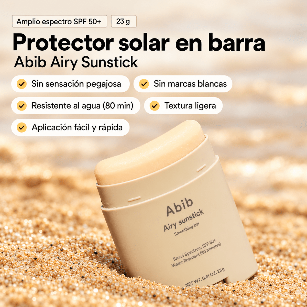Abib Airy Sunstick Smoothing Bar SPF 50+ PA++++ 23g4
