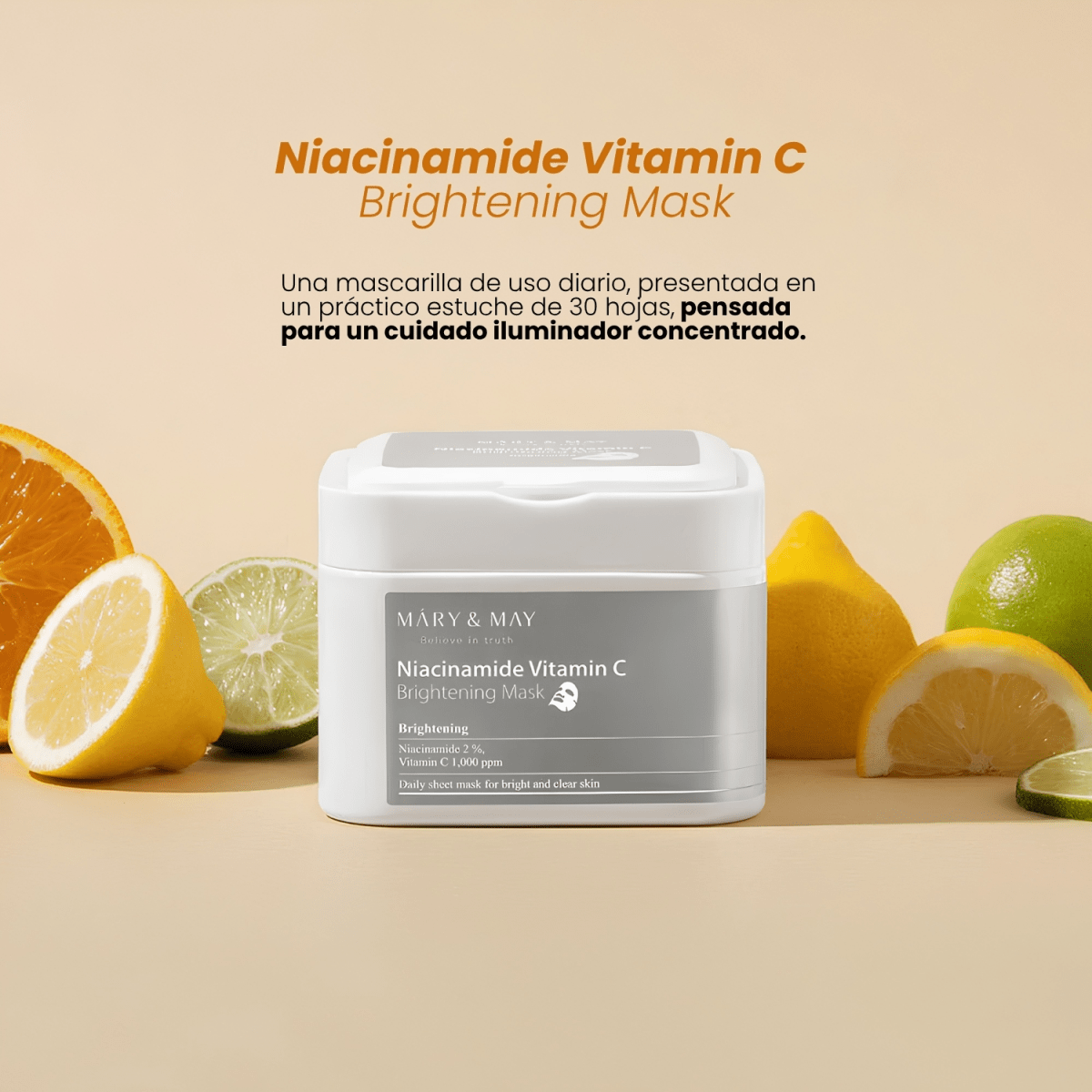 Mary & May Niacinamide Vitamin C Brightening Mask (30 Mascarillas)3