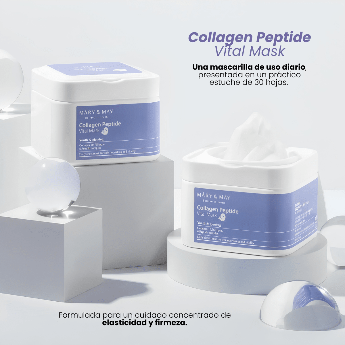 Mary & May Collagen Peptides Vital Mask (30 Mascarillas)3