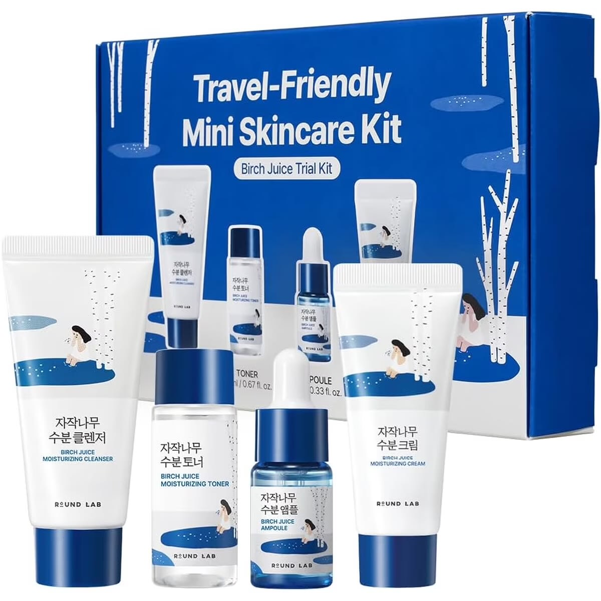 Round Lab Travel-Friendly Mini Skincare Kit Birch Juice Trial Kit2
