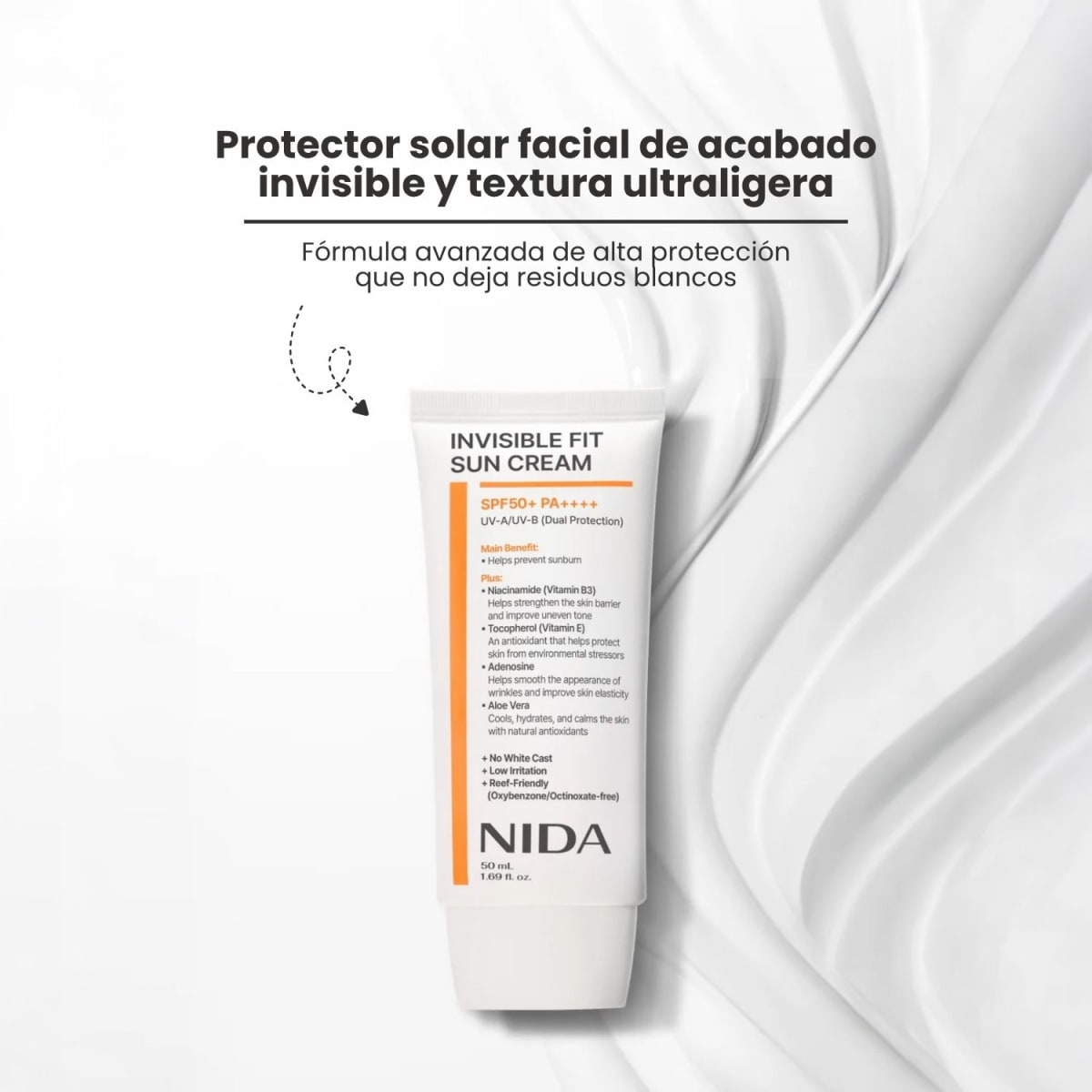 Nida Invisible Fit Sun Cream SPF50+ PA++++ 50ml2