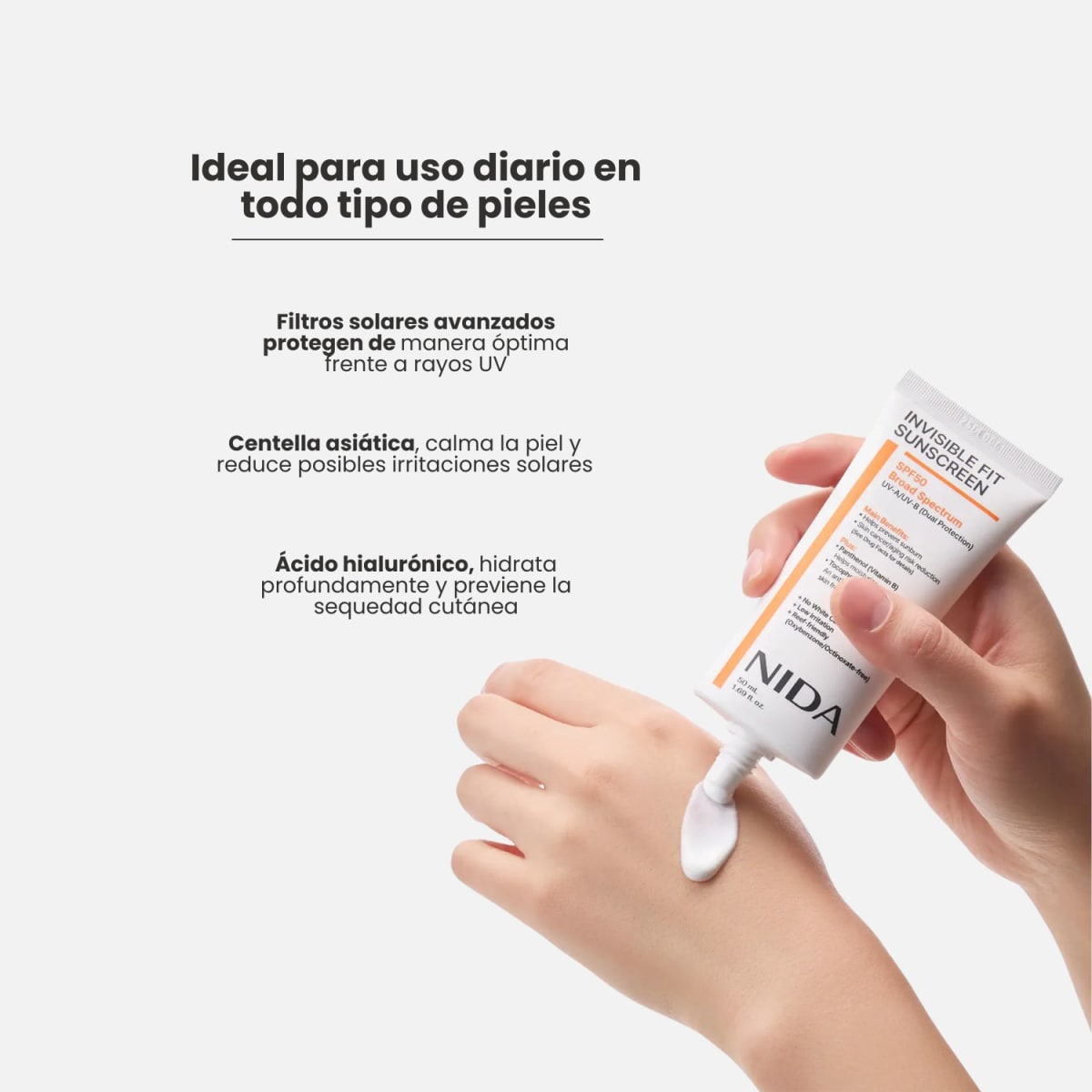 Nida Invisible Fit Sun Cream SPF50+ PA++++ 50ml4