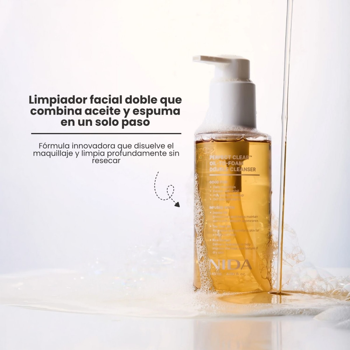 Nida Perfecto Clean Oil-to-Foam Double Cleanser 145ml2