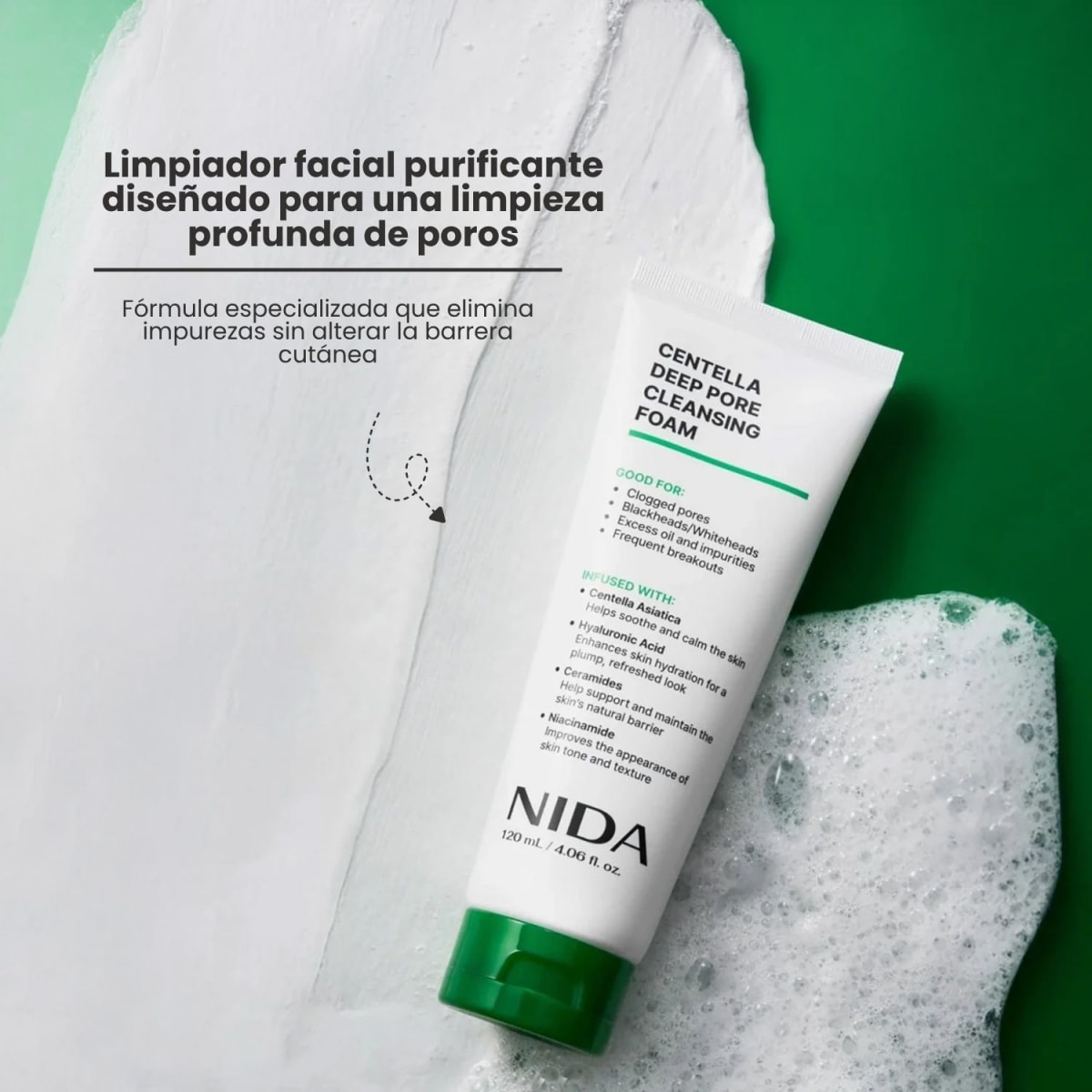 Nida Centella Deep Pore Cleansing Foam 120ml2