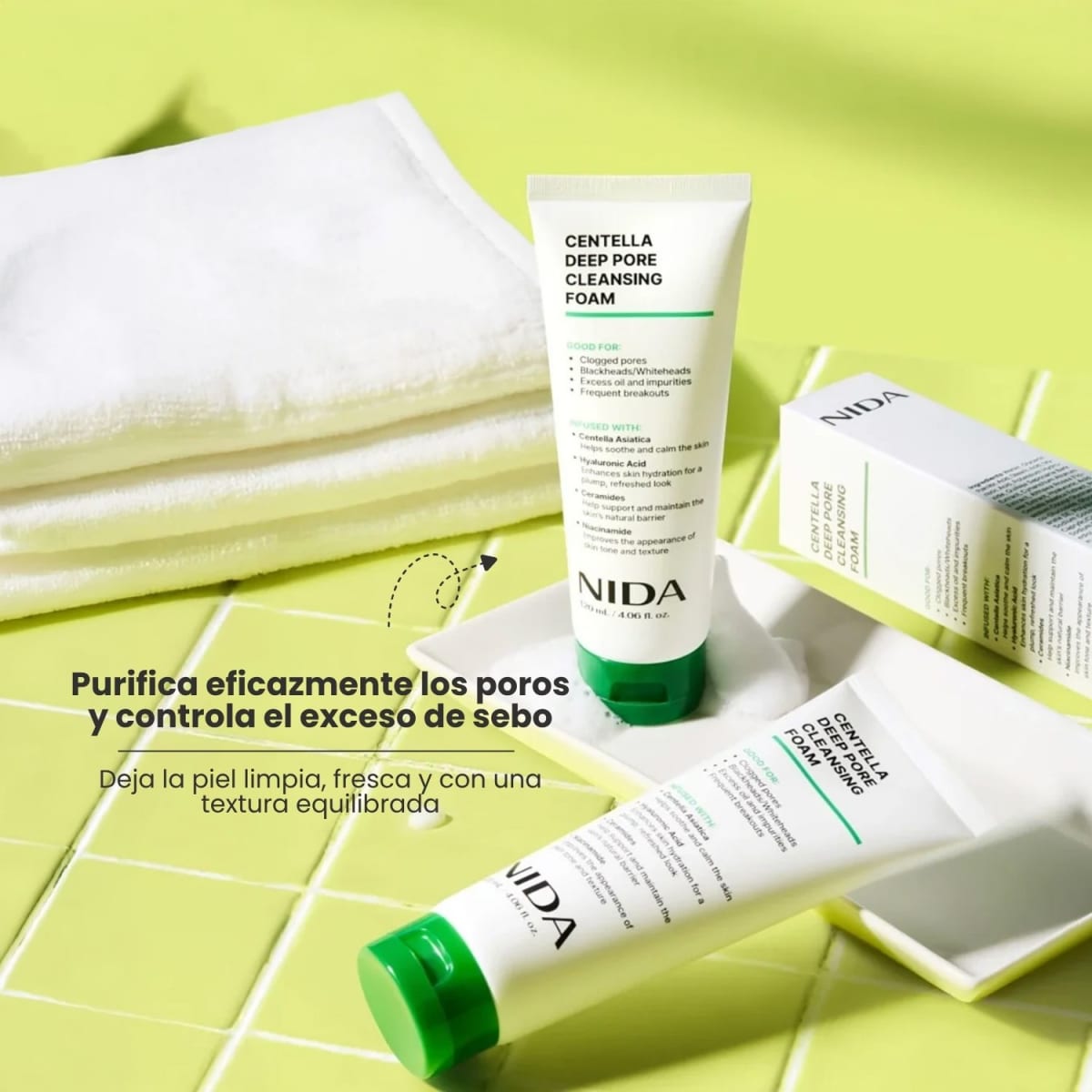 Nida Centella Deep Pore Cleansing Foam 120ml3