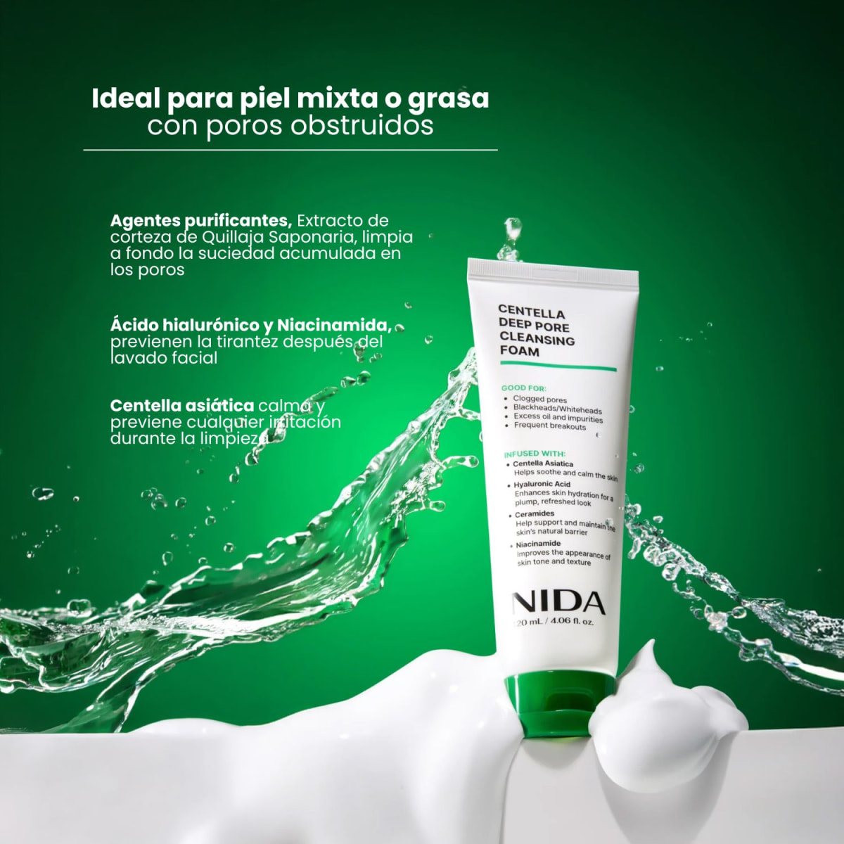 Nida Centella Deep Pore Cleansing Foam 120ml4