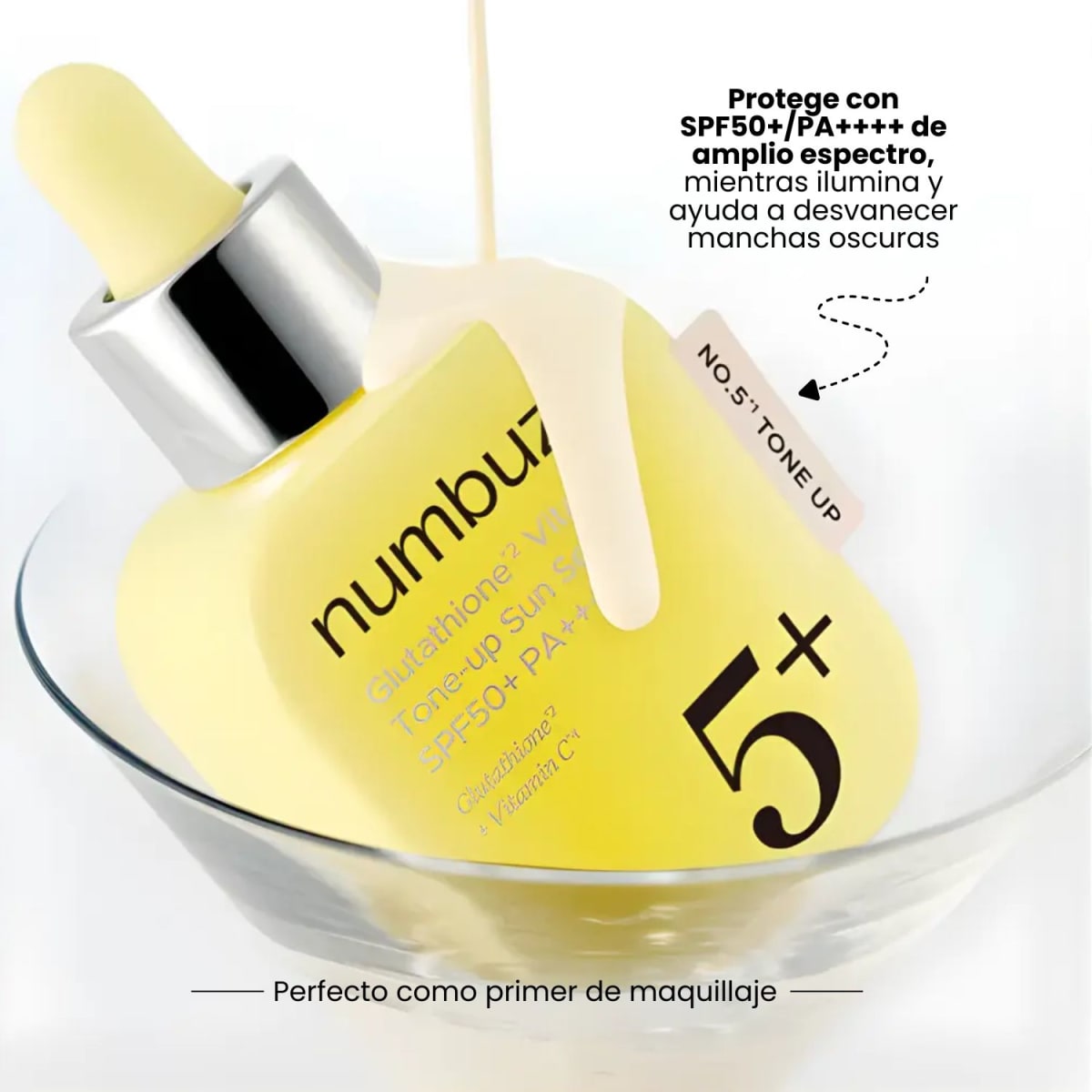 Numbuzin N°5+ Glutathione Vitamin Tone-up Sun Serum 30ml3