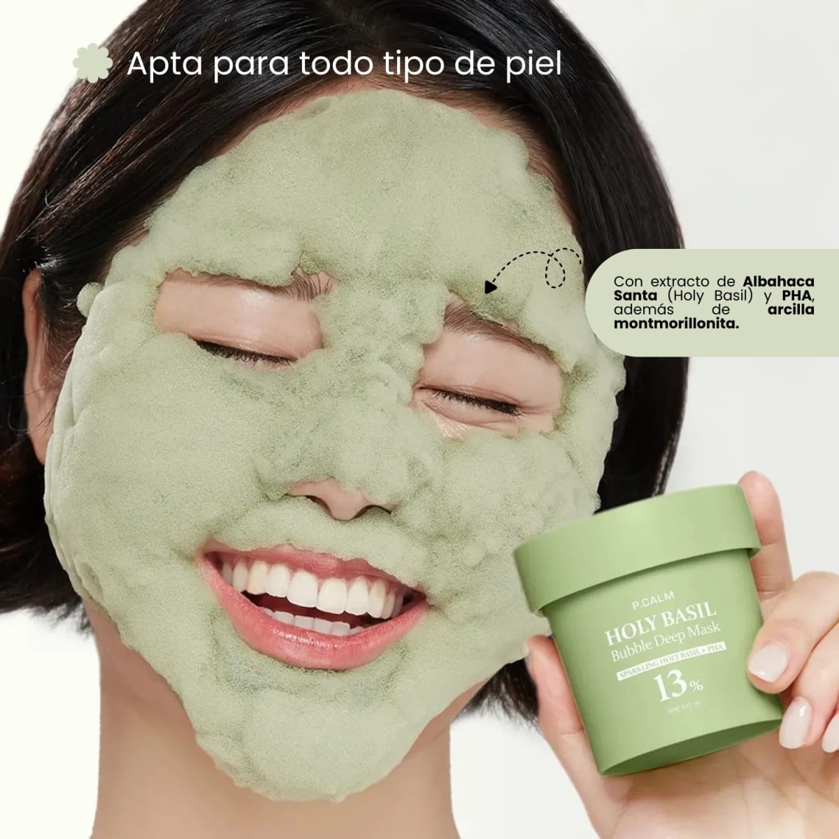 P Calm Holy Basil Bubble Deep Mask 90g4