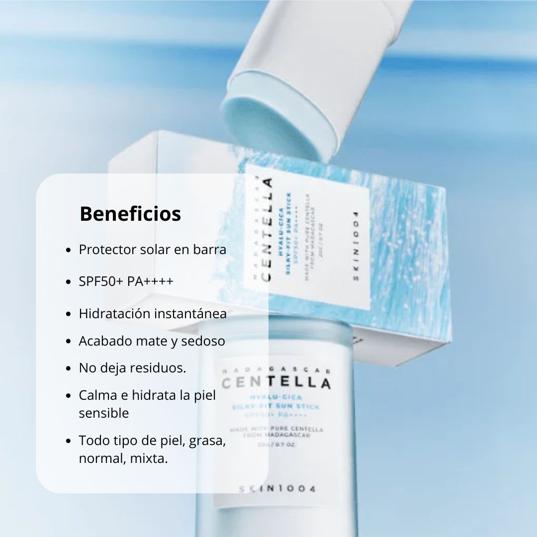 SKIN1004 Madagascar Centella Hyalu - Cica Silky Fit Sun Stick 20g - Protector Solar Barra2