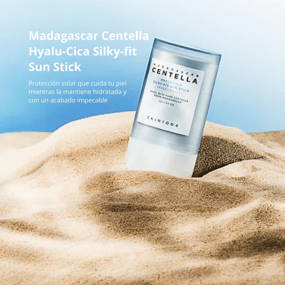 SKIN1004 Madagascar Centella Hyalu - Cica Silky Fit Sun Stick 20g - Protector Solar Barra3