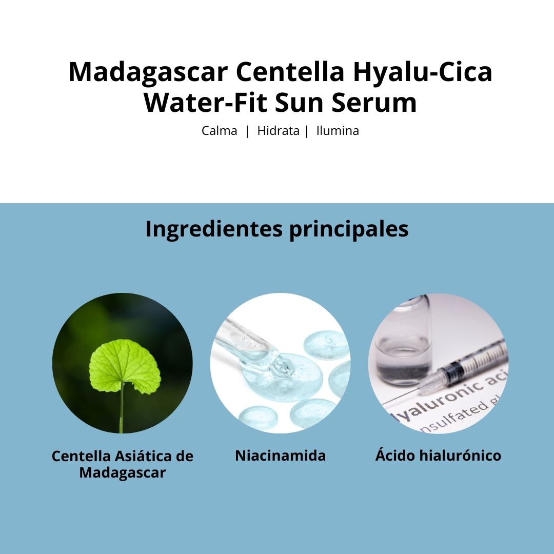 SKIN1004 Madagascar Hyalu - Cica Water Fit Sun Serum 50ml (Protector Solar)3