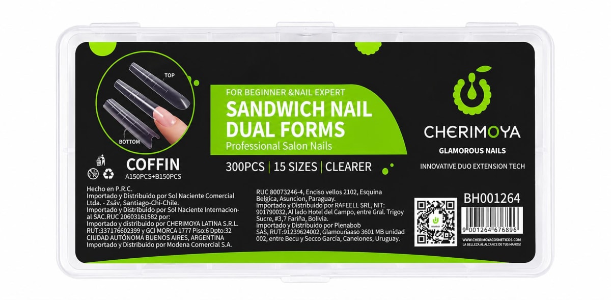Tips Softgel Dual System Dobles Sandwich 300 Piezas Cherimoya 0