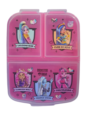 PORTA SANDWICH CON DIVISIONES MONSTER HIGH/MERLINA
