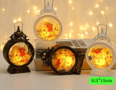 MINI LAMPARA FAROL REDONDA NAVIDEÑA1