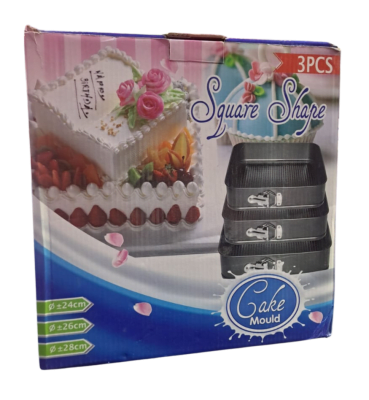 P/12 MOLDE PARA TORTA CUADRADO 3UNDS1