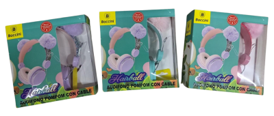P/40 AUDIFONO POMPOM CON CABLE