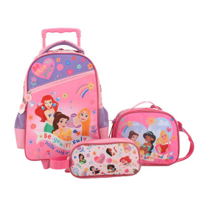 SET PROMO BTS CON RUEDAS 3 PIEZAS PRINCESS