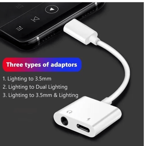 ADAPTADOR DE AUDIO Y CARGA PARA IPHONE 0
