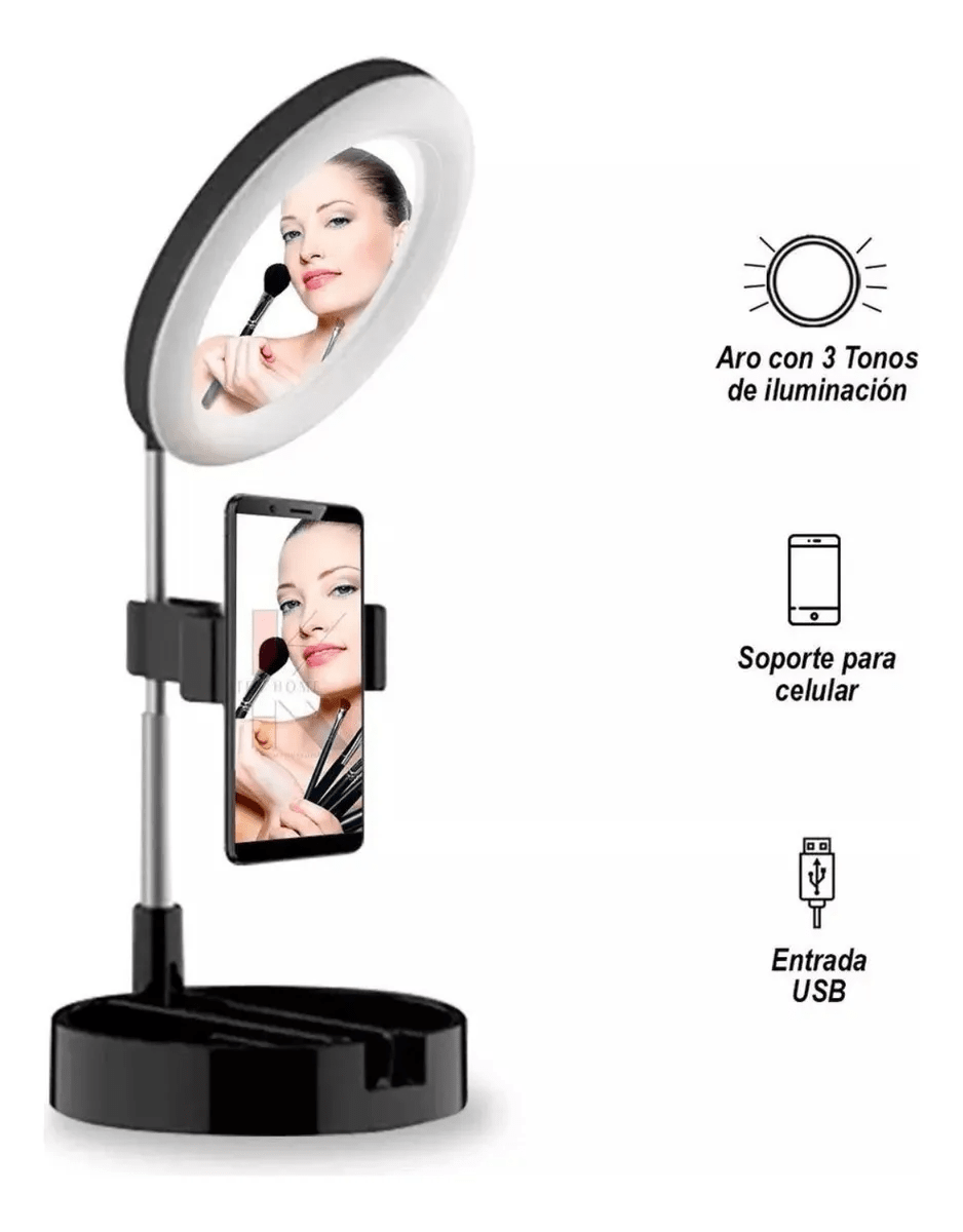 ARO DE LUZ LED ESPEJO SELFIE3