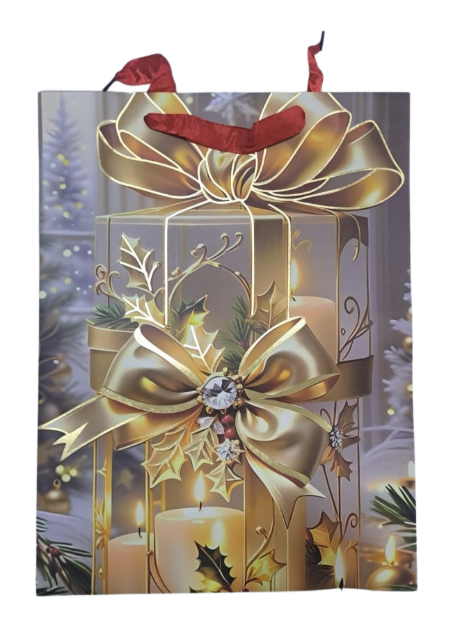 PACK 10 BOLSAS REGALO NAVIDEÑA 42X12 0