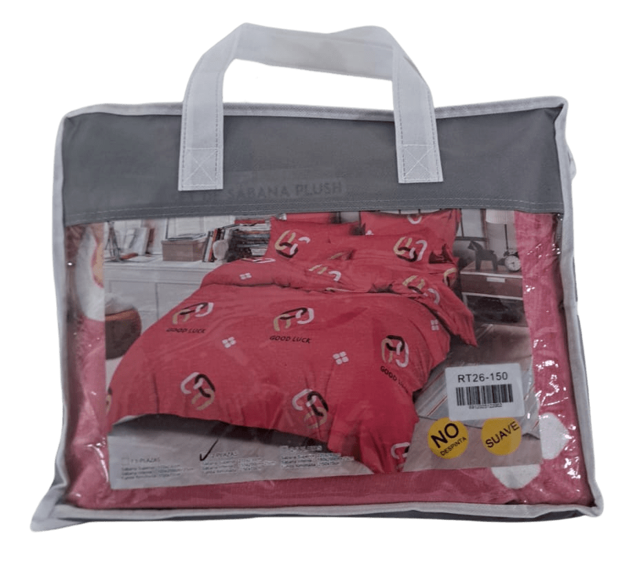 SABANA PLUSH CON DISEÑO 2 PLAZAS2