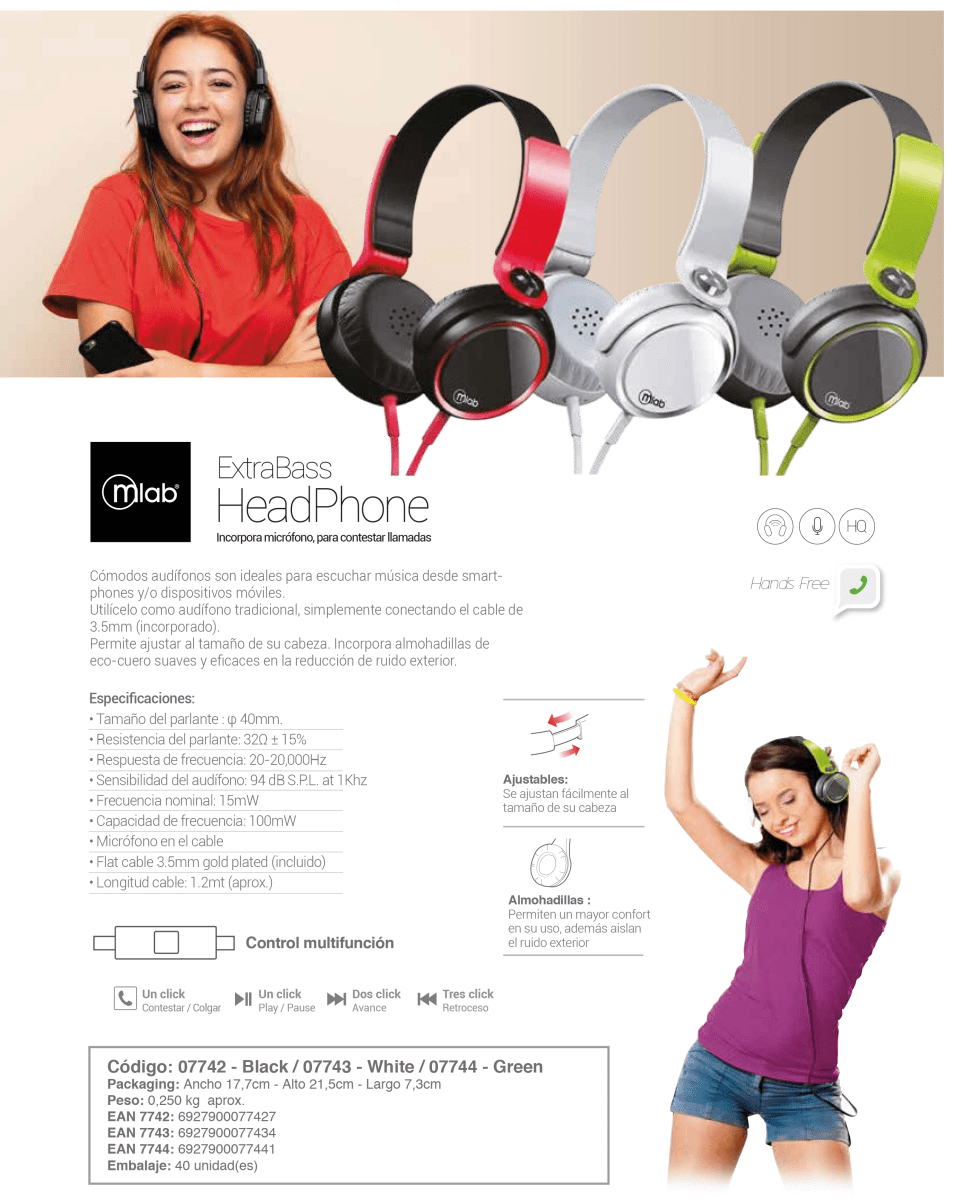 AUDIFONO HEAD PHONE 74412