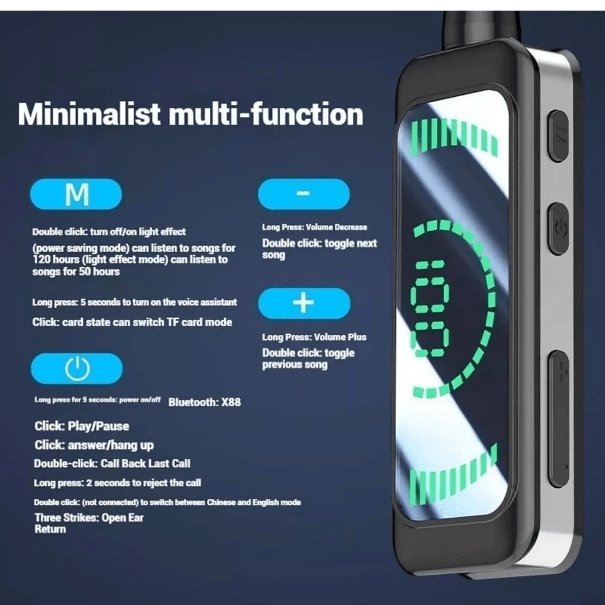P/100 AURICULAR BLUETOOTH CON CABLE K955