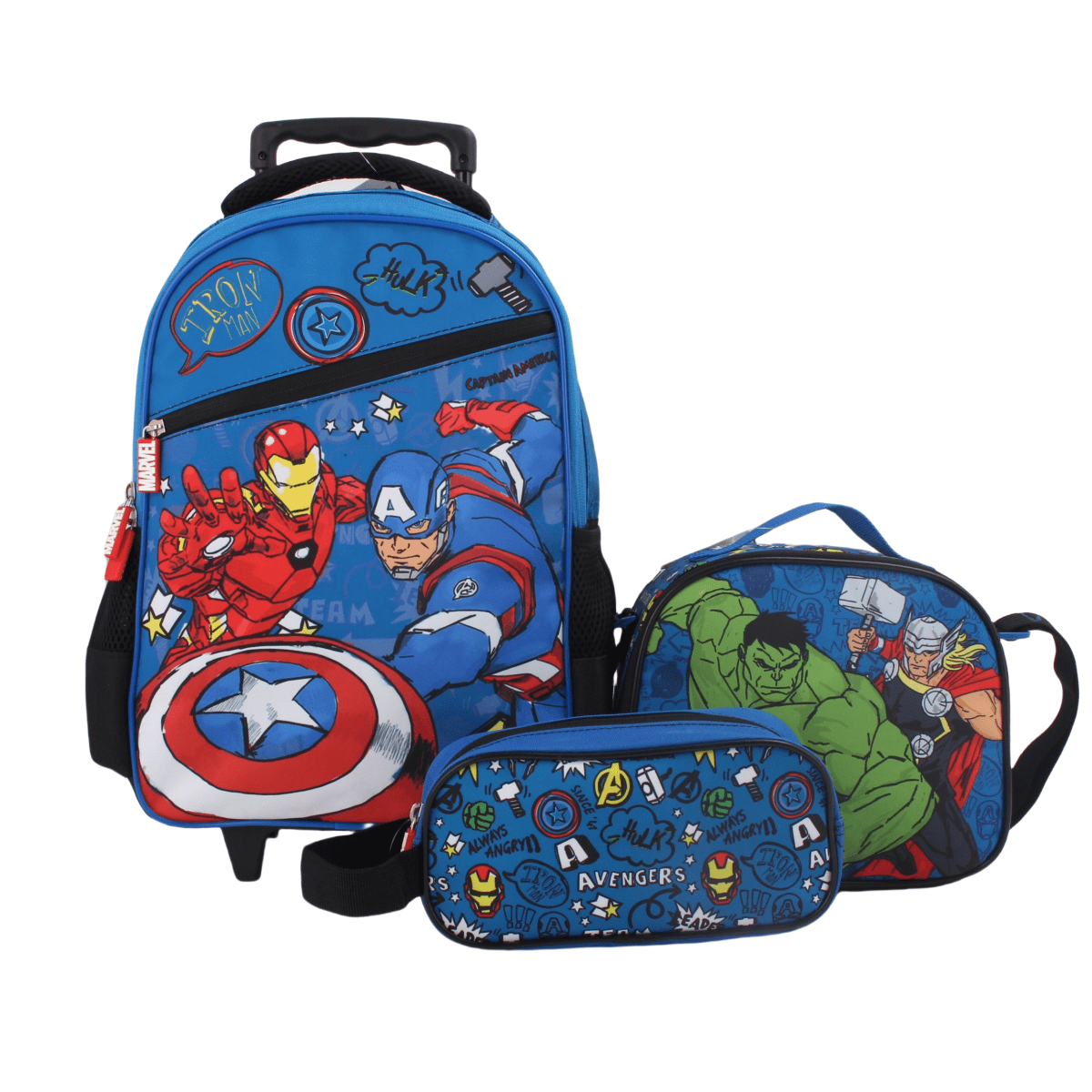 SET PROMO BTS CON RUEDAS 3 PIEZAS AVENGERS 0