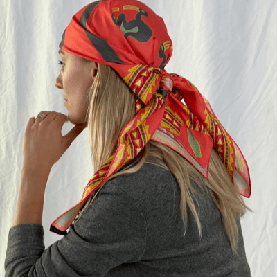 PAÑUELO 100% SEDA NATURAL MANUTARA CORAL1