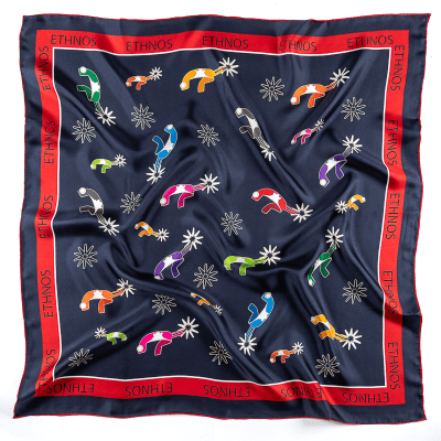 PANUELO 100% SEDA NATURAL ESPUELITAS BLU7