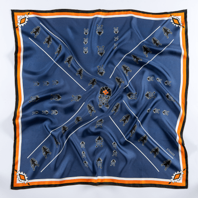 PAÑUELO 100% SEDA NATURAL LUKUTUWE BLU