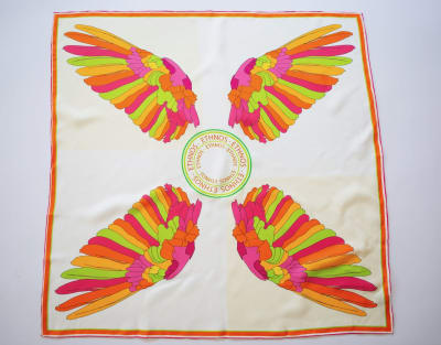 PAÑUELO 100% SEDA NATURAL ALAS ANTWHITE SAFFRON1