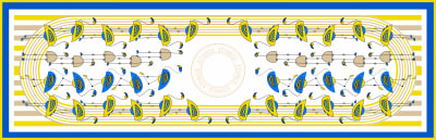 PAÑUELO 30% SEDA NATURAL 70% ALGODON FLAMINGOS ANTIQUE WH1