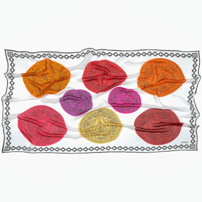 PAÑUELO 30% SEDA NATURAL 70% ALGODON TATUAJE WH