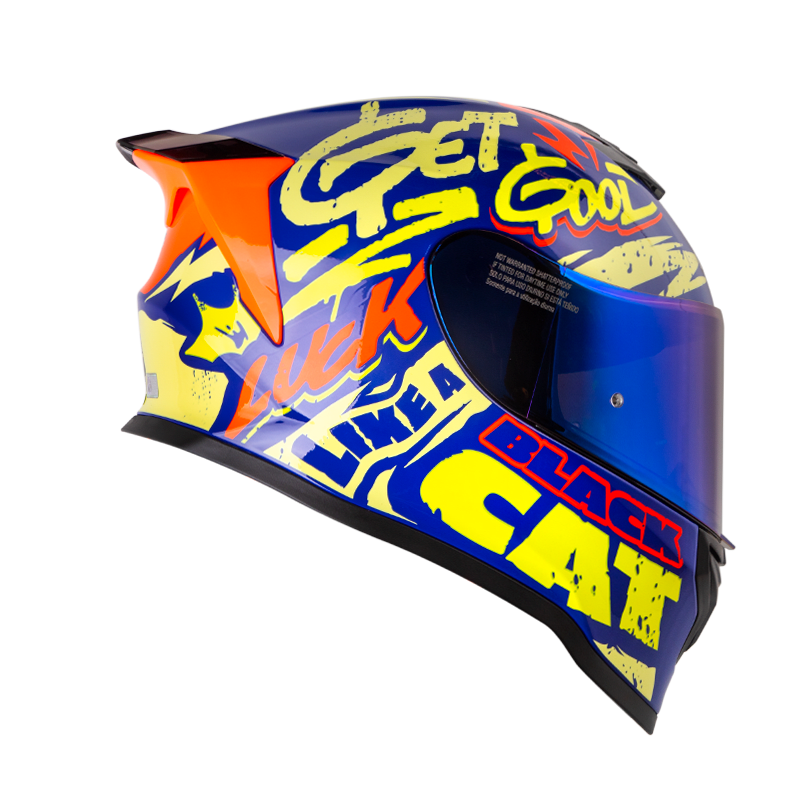 Casco moto hro 506 black cat az am.n integral norma DOT | OXS