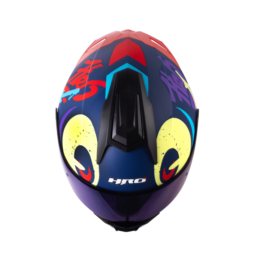 Casco moto hro 3480dv letter face az.os mr abatible con sun visor