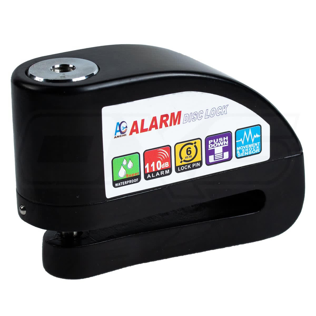 Candado De Disco Con Alarma Para Moto Y Bicicleta - 110 DB, Acero Templado, Antirrobo, Impermeable