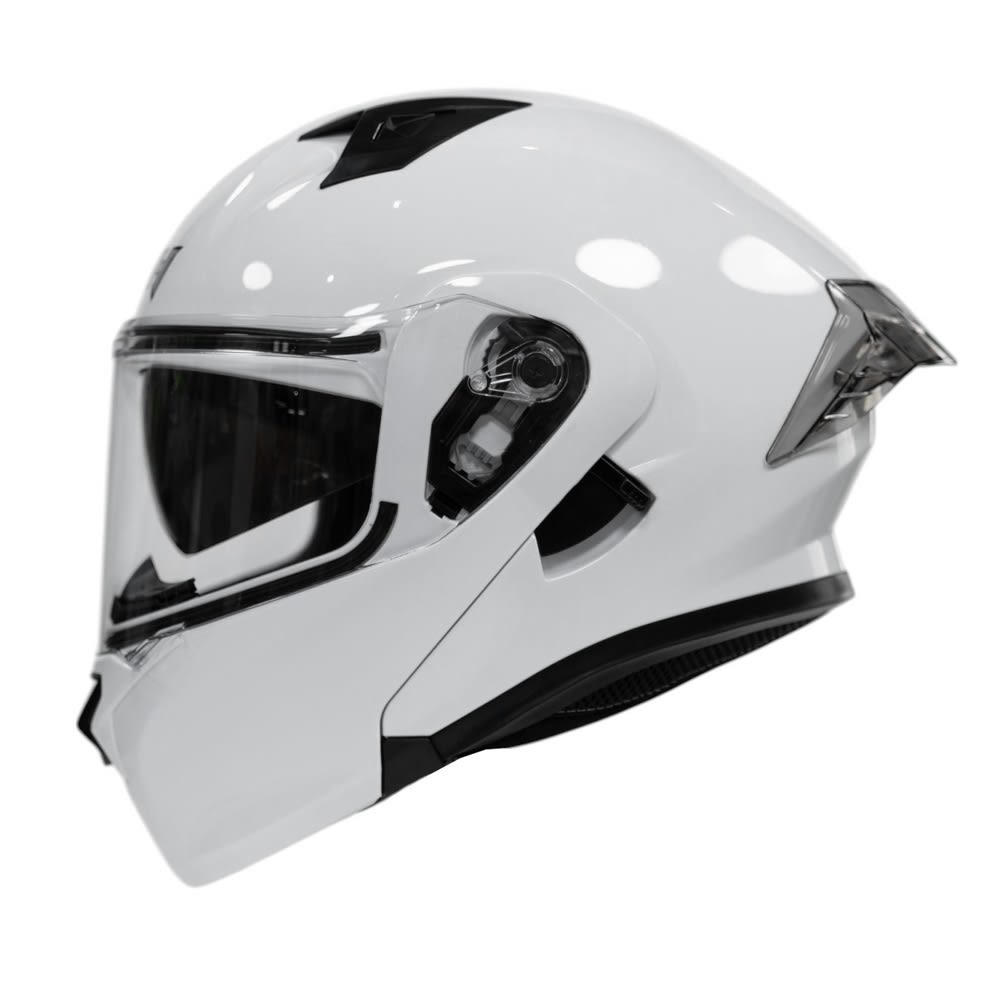 Casco moto ich 3120 solid blanco abatible con sun visor