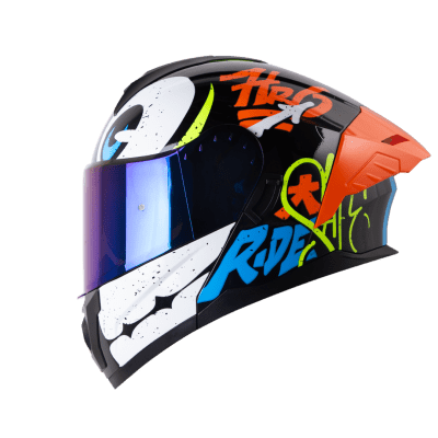 Casco moto hro 3480dv letter face ng nj.n abatible con sun visor dot