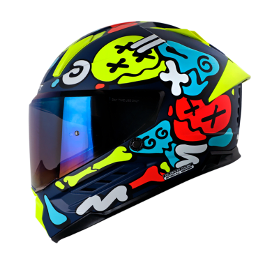 Casco moto shaft 595 glowing bones az.os integral (SV)