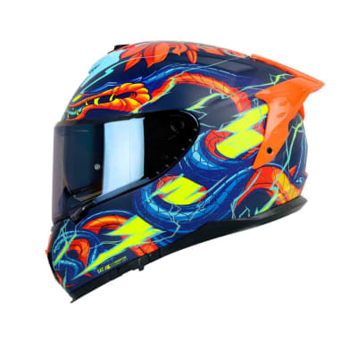 Casco moto Shaft pro 610dv evo fire thunder az.navy ir.az integral