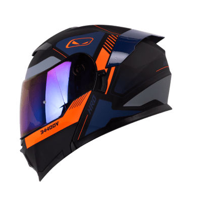 Casco Moto Hro 3440dv timer nj.n Abatible Sun Visor Certificación Dot1