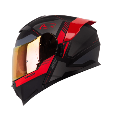 Casco Moto Hro 3440dv timer rj Abatible Sun Visor Certificación Dot1
