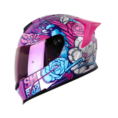 casco moto shaft 502sp flower mr brillo az.candy fc integral