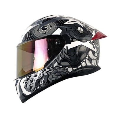 Casco moto shaft 522 sp comic monster bl brillo gr integral