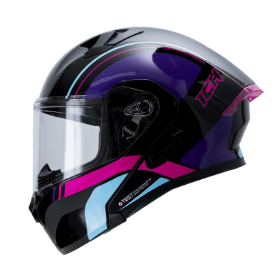 Casco moto ich 3120 clear fc abatible con sun visor certificación dot 3cv1